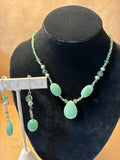 Green Beaded Necklace & Earring Set