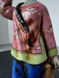 Chinese Wucai Shiwan Lady Merchant Figurine