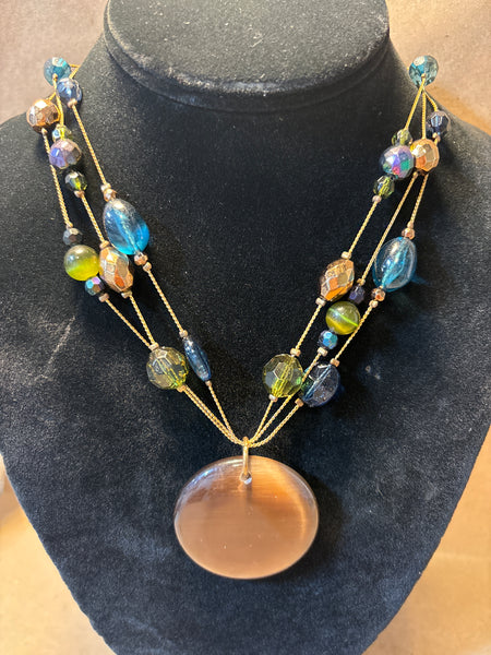 Blue, Brown & Green Necklace