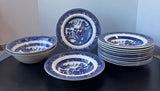 14-Piece Johnson Bros. England Blue Willow Bowls