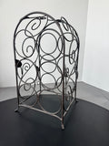 Bronzed Metal Scroll Botanical Wine Bottle Holder