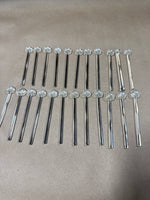 Lot Of 23 Clear Glass Seashell Stirrers