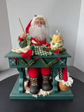 Holiday Scene Vintage Painting Santa AS IS (READ DESCRIPTION CAREFULLY)