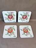 Lenox Williamsburg Fruit Corkback Coasters - Set Of 4 - (C)