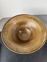 Textured Metal Pedestal Console Bowl