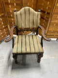 Antique Arm Chair with Carved Accents