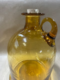 Blenko Wheat Amber Moonshine Glass Jug With Cork