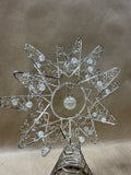 Silver Christmas Tree Topper With Iridescent Beads