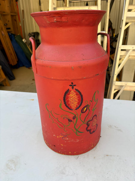Hand Painted Vintage Milk Can