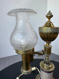 Antique Brass Argand Electric Converted Oil Lamp AS IS (READ DESCRIPTION CAREFULLY) (B)