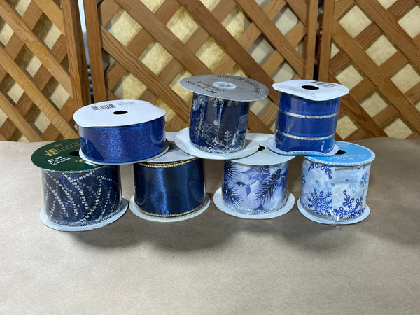 D- Blue Tone Ribbon Lot, 7 rolls