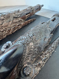Pair of Indonesian Ornate Wooden Hand Carved Ramayana Gods