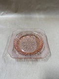 Floral Pink Depression Glass Ashtray