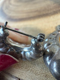 Fluted Shrimp Hoop Sterling Silver Earrings