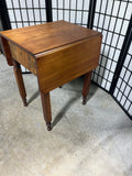 Antique Drop Leaf Accent Table with Drawer