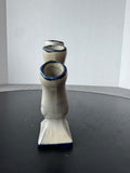 Colonial Williamsburg Salt Glazed 5 Finger Pottery Bud Vase (B)
