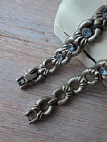 Rumours Matte Silver Tone Watch & Bracelet Set with Blue Rhinestones (WORKS)