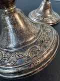 Pair of Gorham Sterling Silver Embossed Weighted Candlesticks