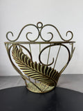 The Garden Collection Green Wrought Iron Wall Pocket Planter Basket