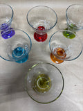LAV Coral Orien Footed Ice Cream Glasses THREE SETS OF SIX AVAILABLE $12 EACH