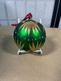 Waterford Vintage Holiday Heirlooms Frosted Glass Ball Ornament J