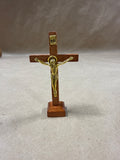 Small Wood And Brass Crucifix
