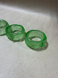 Green Glass Napkin Rings - Set Of 4 (EE)