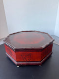 Asian Inspired Octagonal Divided Wooden Keepsake Box