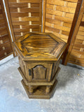 Oak Tone Hexagonal Side Table