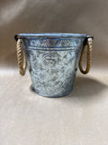 Galvanized Metal Anchor Bucket With Rope Handles