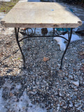 Patio Side Table with 2 Piece Granite Top