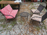 Black Cast Iron Outdoor Furniture Set, Four Pieces