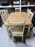 Two Tone Dining Table with Leaf and 6 Chairs ***HEAVY ITEM***READ DETAILS ON PICK UP POLICY***