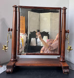 Wooden Vintage Tabletop Swing Vanity Mirror with Brass Candle Sconces AS IS (READ DESCRIPTION CAREFULLY)