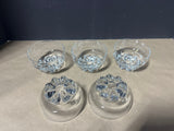 Small Clear Glass Bowls, set of 5