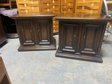 Pair of Dark Wood End Tables/Cabinets
