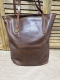 Brown Plentiful FOUNT Leather Shoulder Purse (A)
