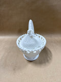 Large Milk Glass Hen On Lace Nest