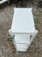 4 Tier Small White Plastic Garage Shelving Unit, Lightweight