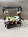 Byers Choice Metal Cart With Flowers