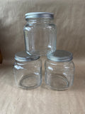 Lidded Clear Glass Jars