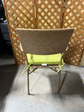 Rattan Chair with Green Cushion, 2Available, PRICED INDIVIDUALLY, $35 each