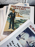 17-Piece Vintage U.S. Navy Recruitment Poster Prints (2 SETS AVAILABLE—PRICED INDIVIDUALLY AY $45 EACH SET)