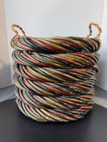 Heavyweight 6-Tiered Multi-Colored Large Woven Basket