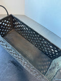 Decorative Rustic Metal Lattice Basket or Planter with Handles