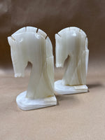 Pair Of Onyx Horsehead Bookends READ DESCRIPTION