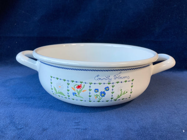 Riess Enamelware Country Flowers Bowl