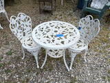A-Cast Metal White Garden/Patio Bistro Set, Three Pieces