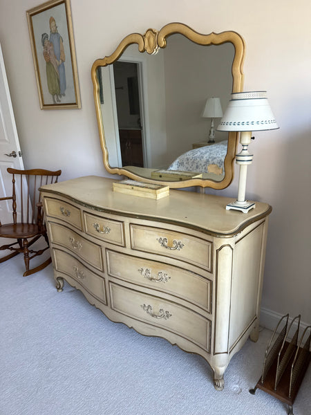 Morganton Vintage French Provincial Triple Dresser with Mirror***HEAVY ITEM***