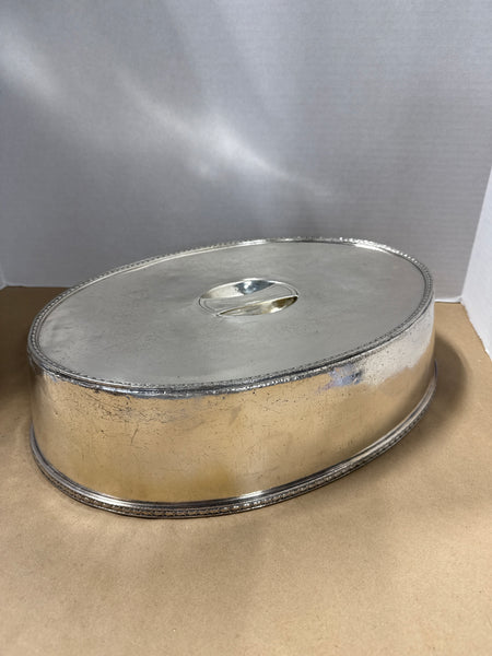 (B) 1928 Silver Plated Platter Cover